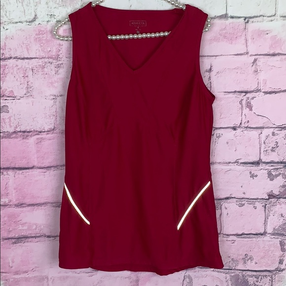 3/$25 sale Athleta pink tank top reflector trim S - Picture 6 of 6